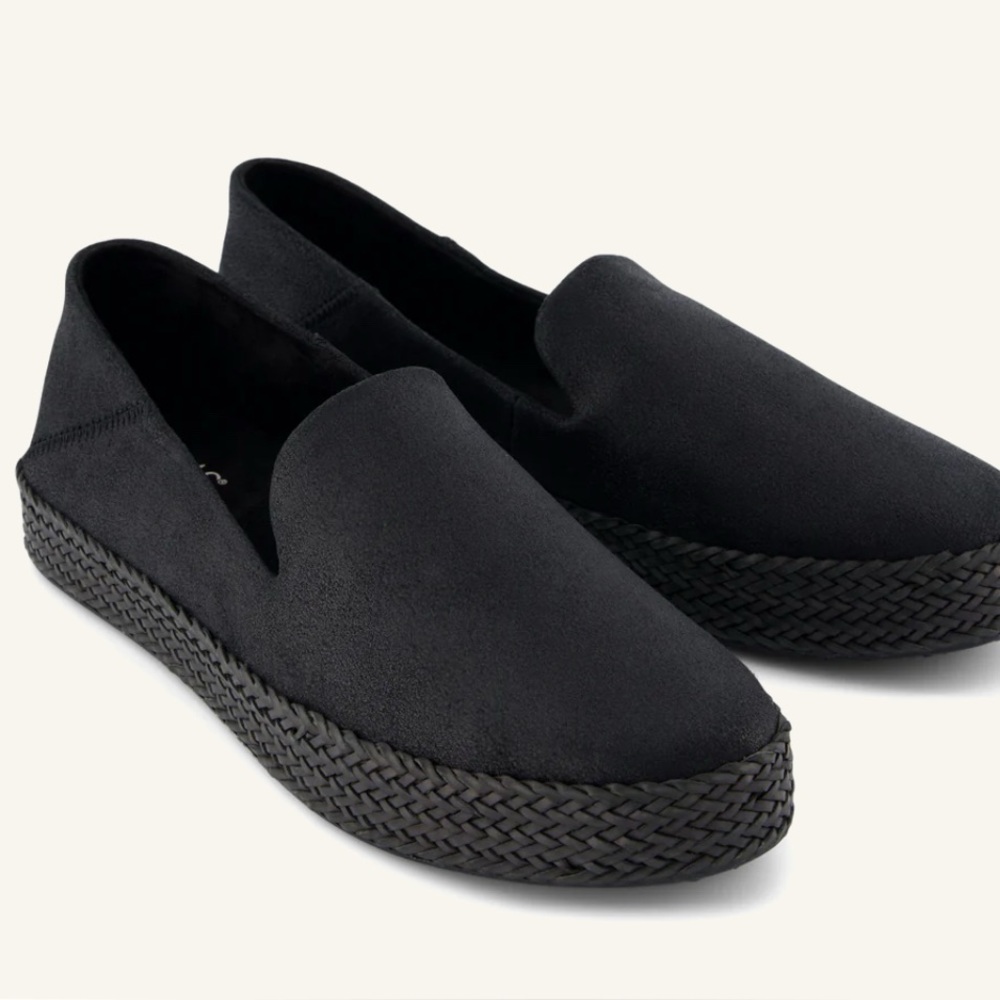 Toms Classic Black Espadrilles with Woven Sole